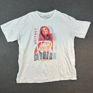 Britney Spears White Graphic T-Shirt Pop Music Singer XXL‎ Adult Unisex